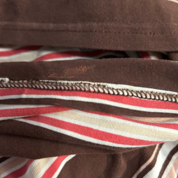 Vintage Gap Baby Tee Size Small Brown Pink White Stripes Y2K 90s Crewneck - Picture 3 of 4